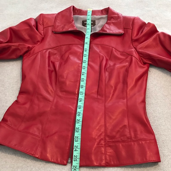 Danier | Red Italian Leather Jacket  XS ~ NWOT - Picture 13 of 15
